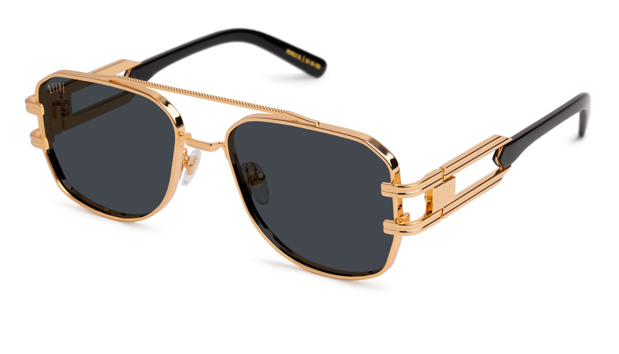 9FIVE Royals XL Black & 24K Gold Sunglasses