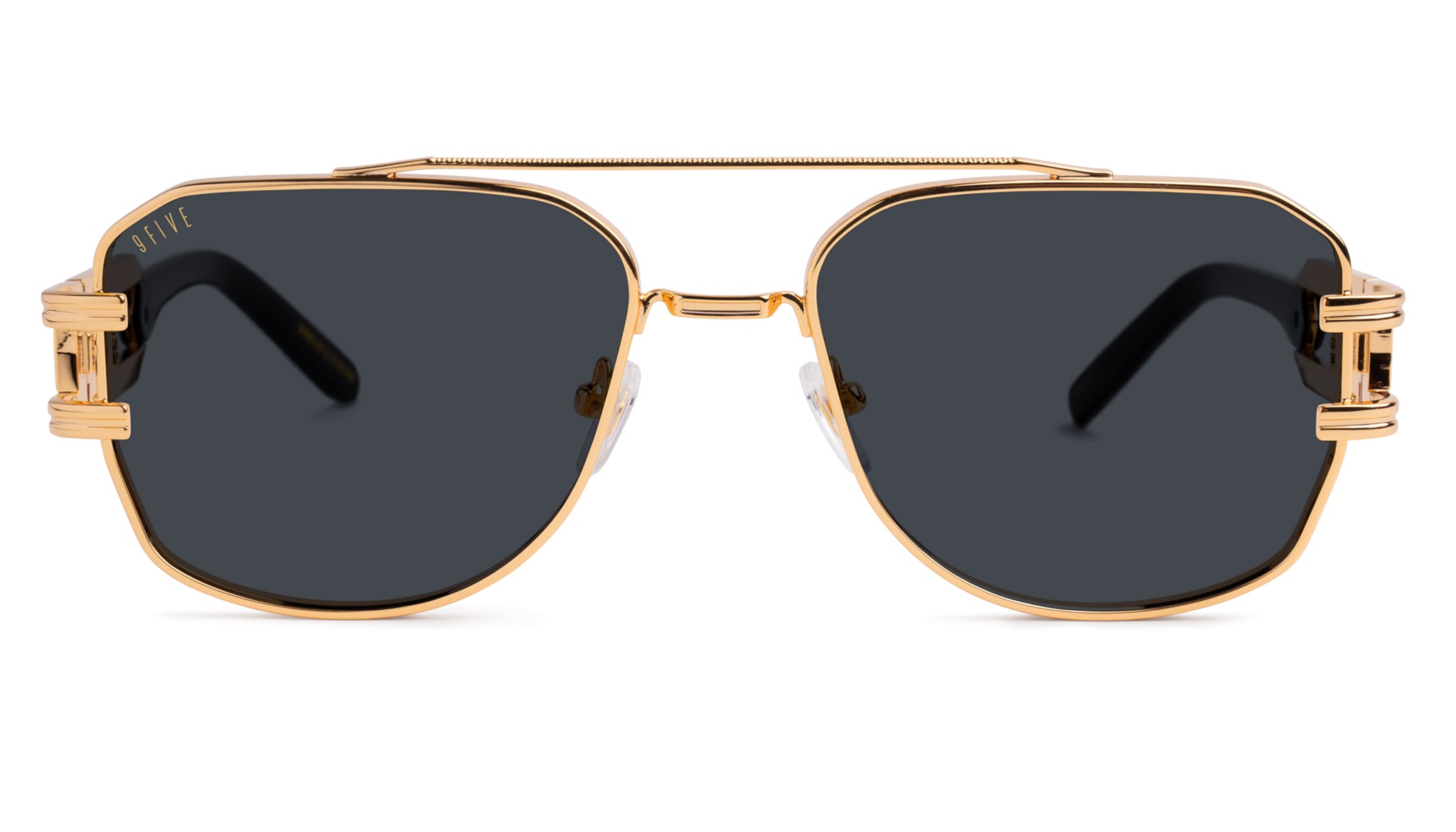 9FIVE Royals XL Black & 24K Gold Sunglasses