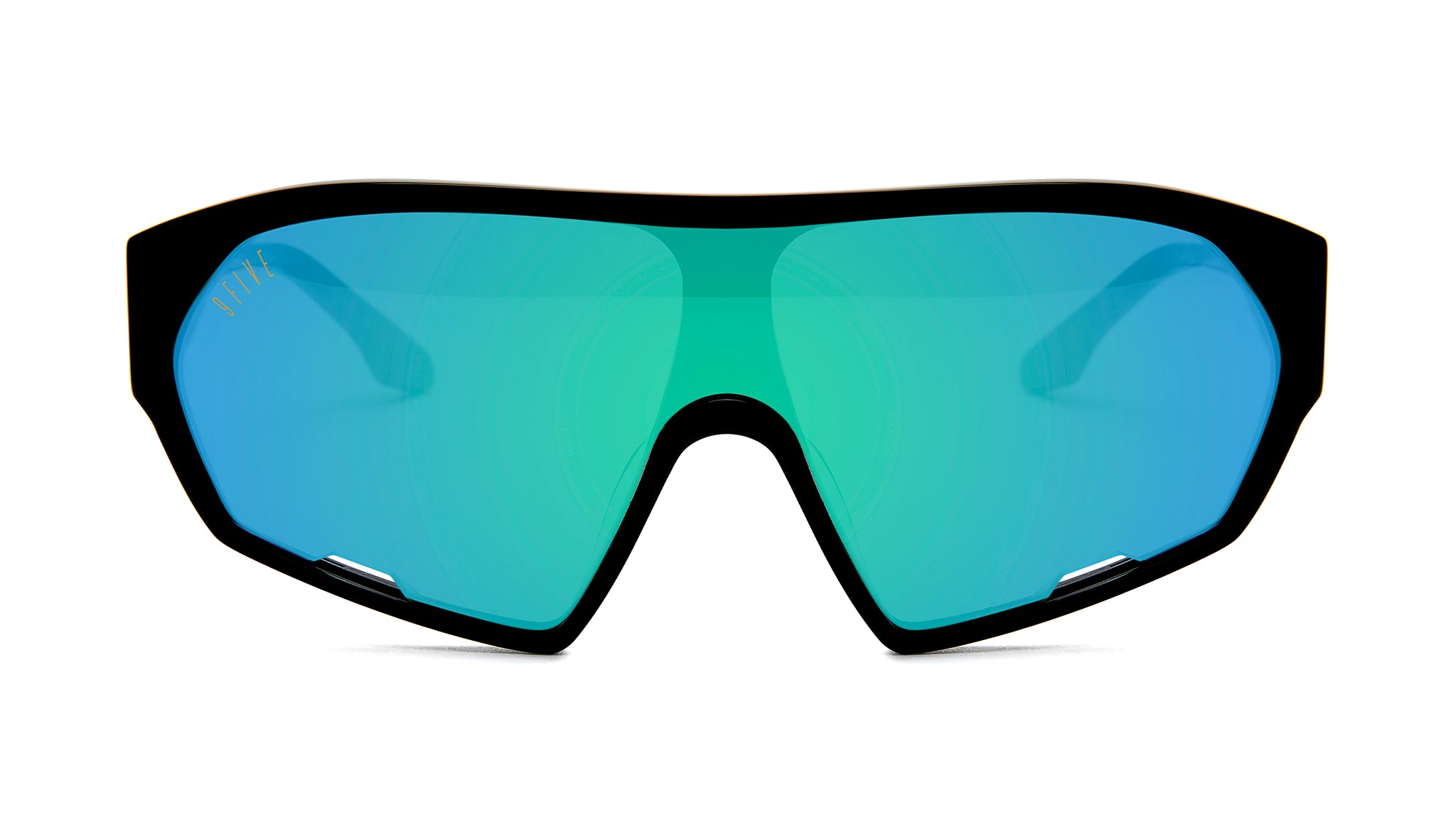 9FIVE Shields Black - Teal Mirror Sunglasses