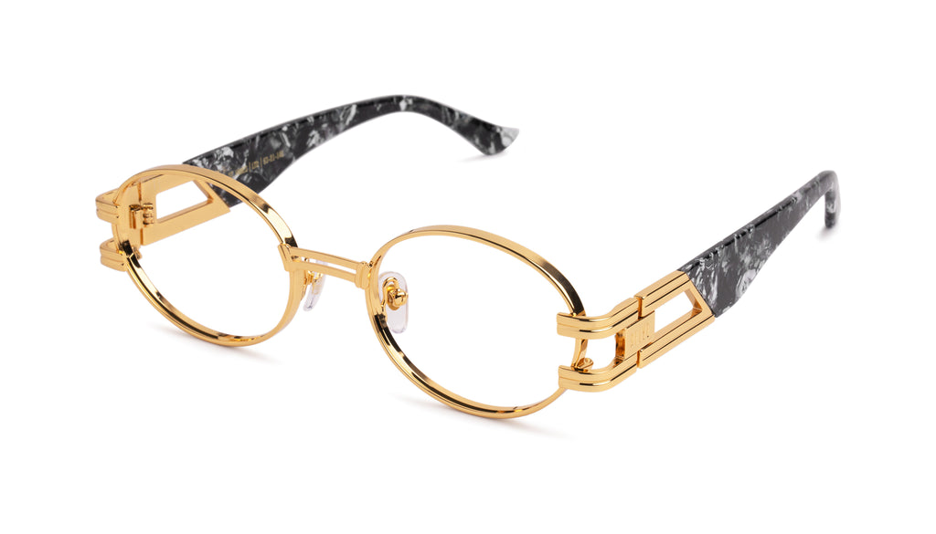 9FIVE Locks Ruby & 24K Gold Clear Lens Glasses – 9FIVE Eyewear