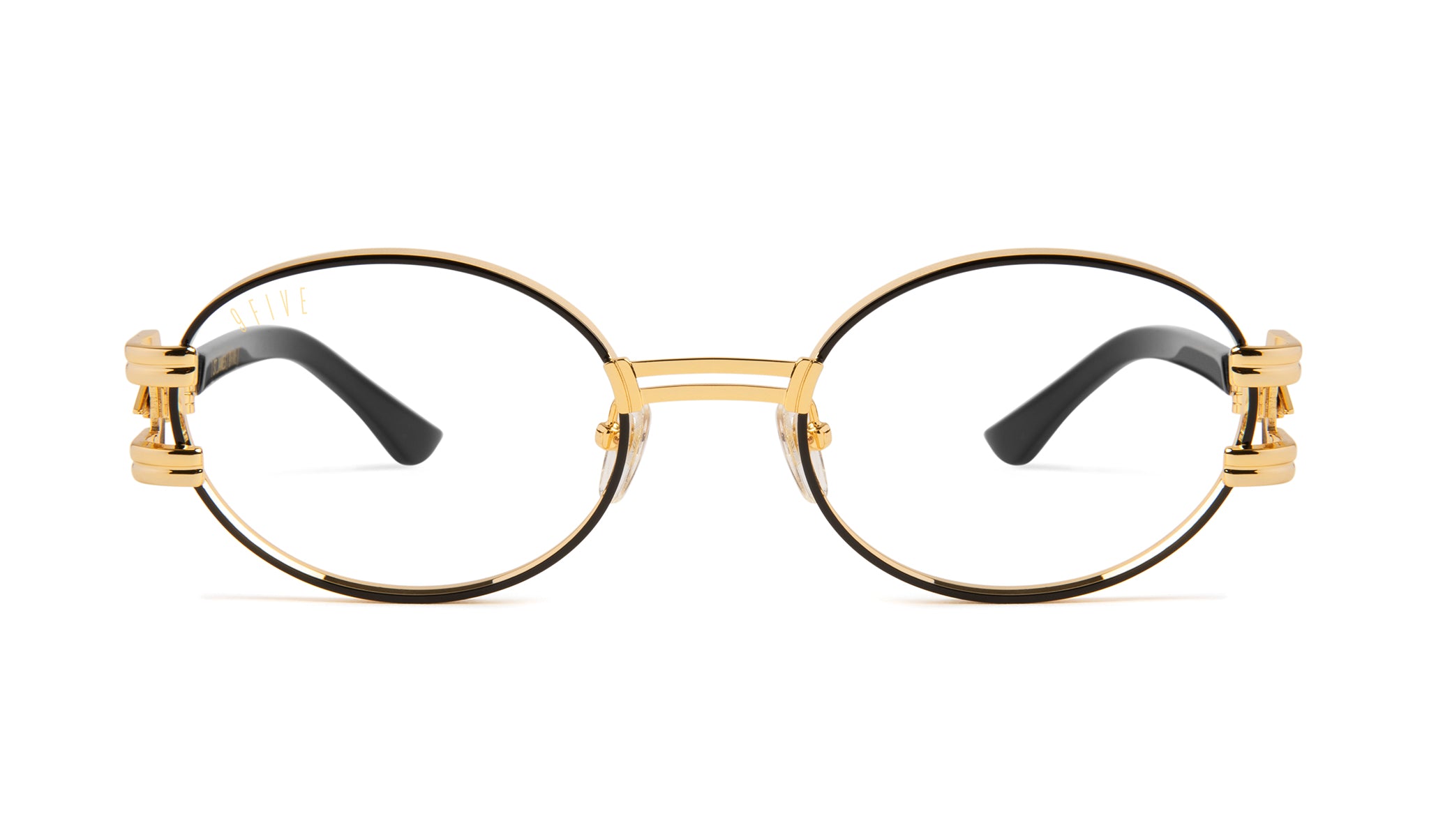 ⚡9FIVE St. James Bolt⚡ Black & 24K Gold Clear Lens Glasses