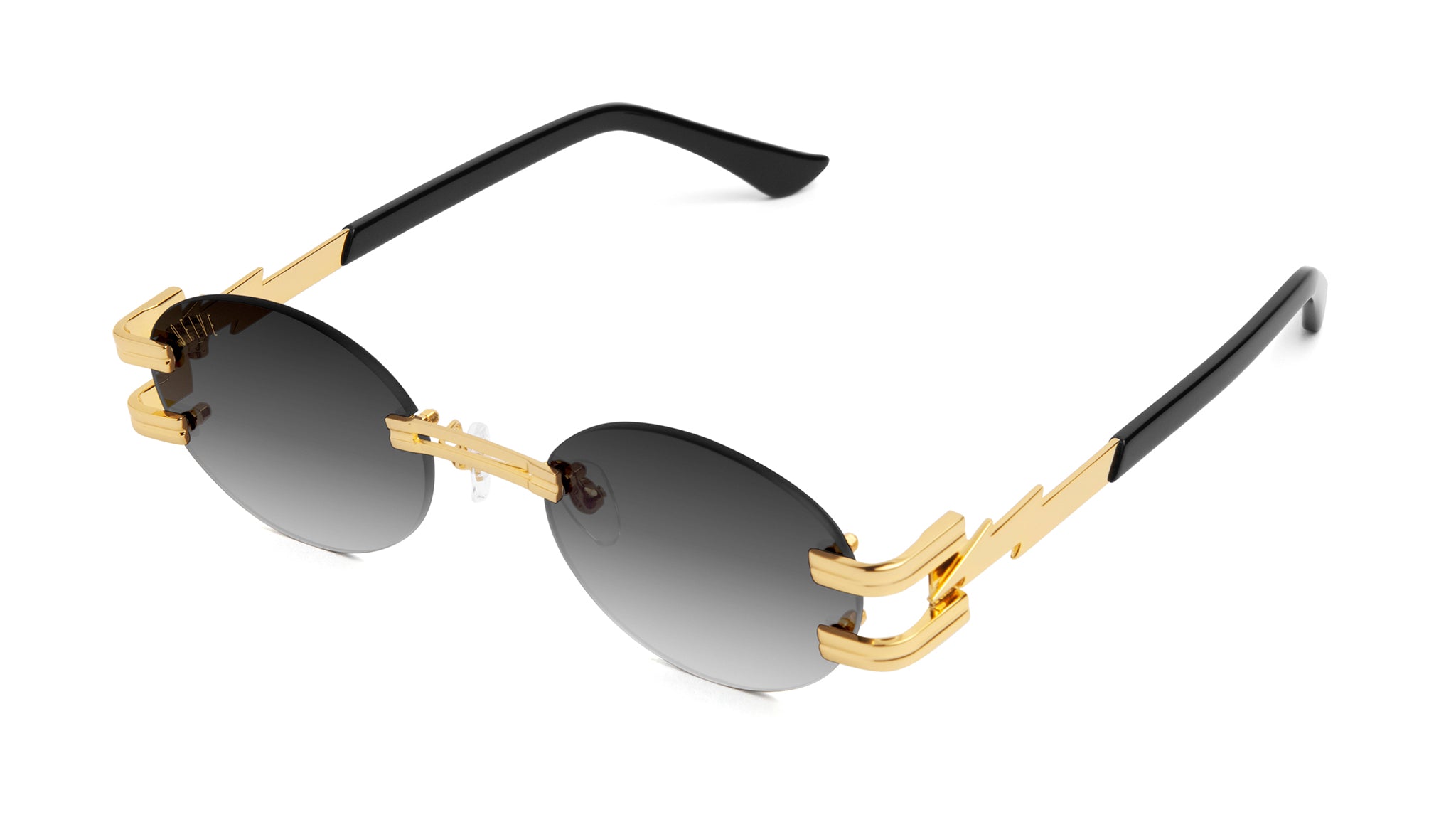 ⚡9FIVE St. James Bolt⚡ Lite Black & 24K Gold - Gradient Sunglasses