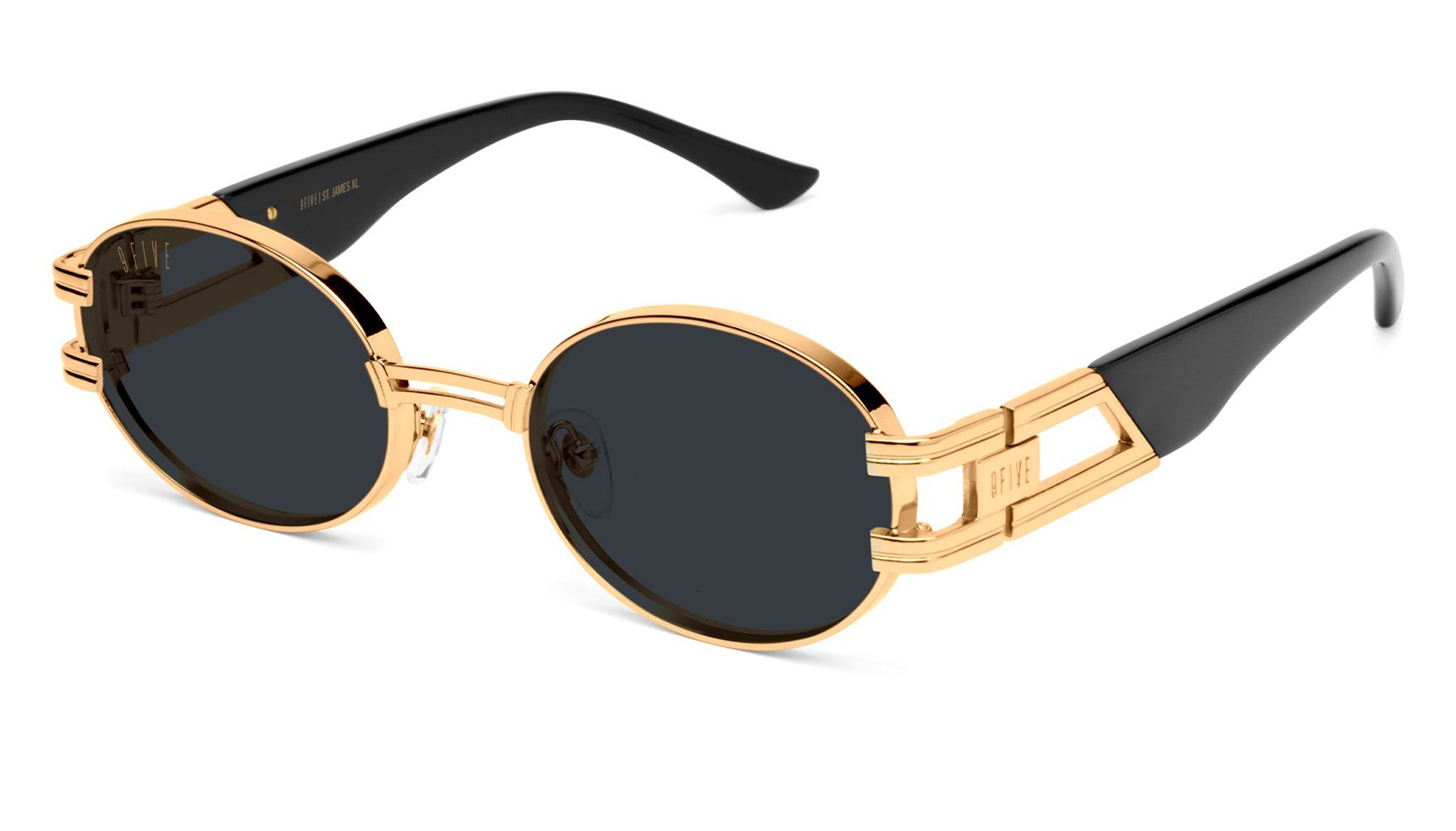 9FIVE St. James XL Black & 24K Gold Sunglasses Rx