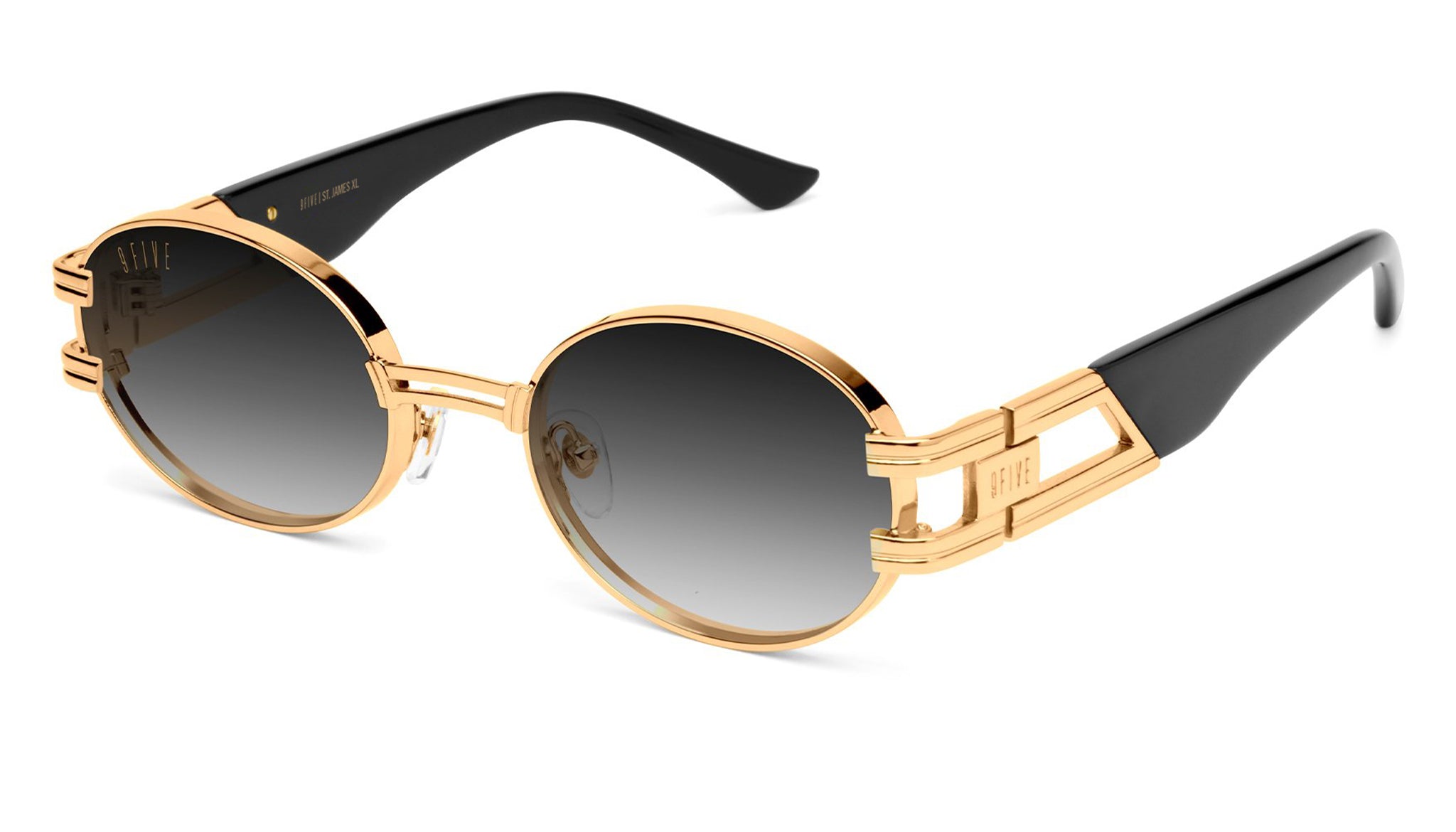 9FIVE St. James XL Black & 24K Gold - Gradient Sunglasses