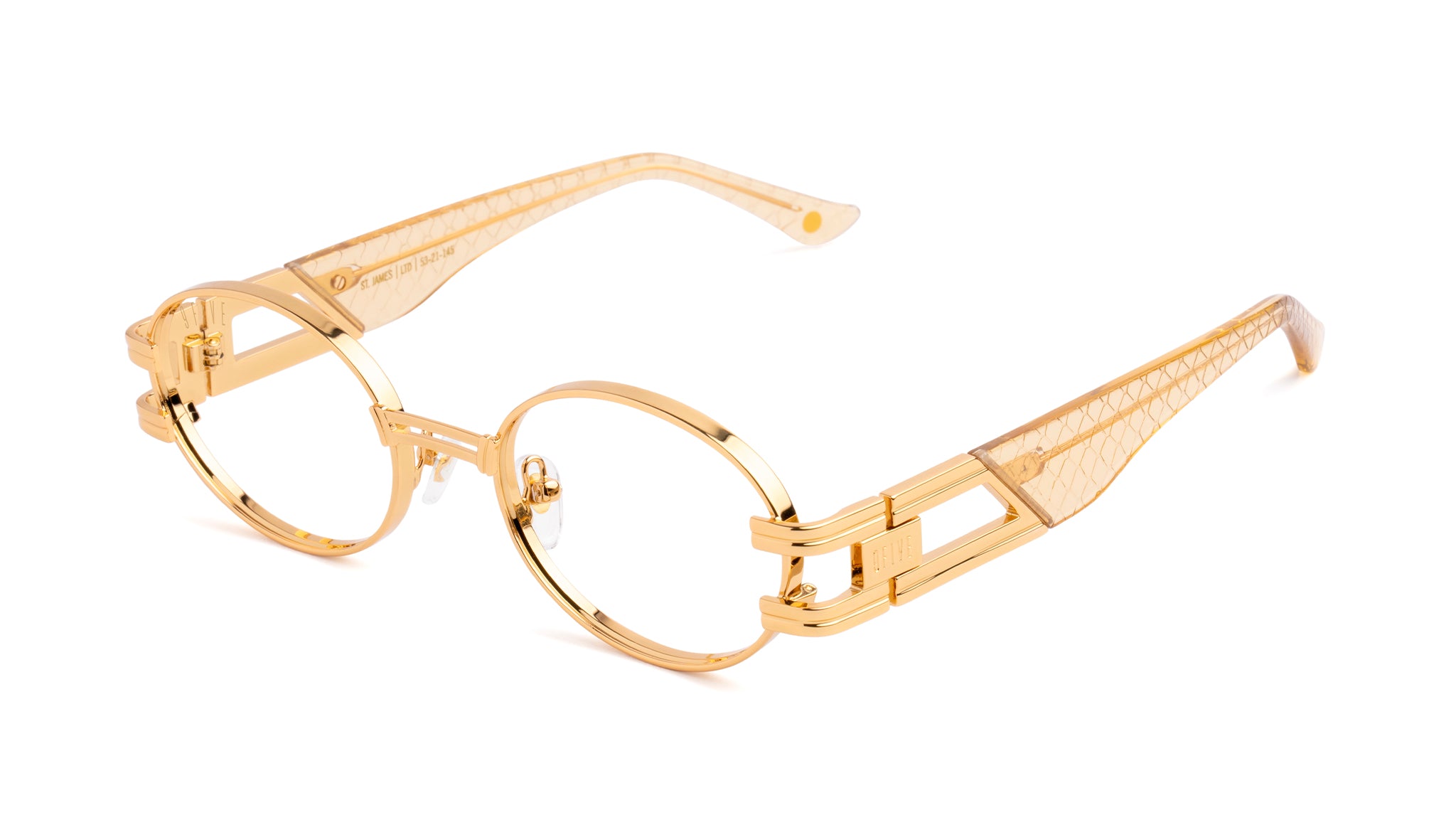 9FIVE St. James Gold Scale Clear Lens Glasses