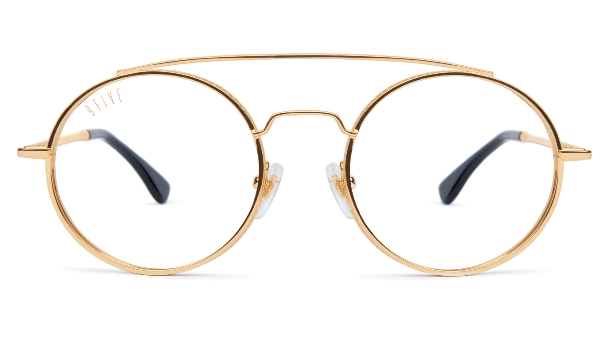 9FIVE 50-50 XL 24K Gold Clear Lens Glasses