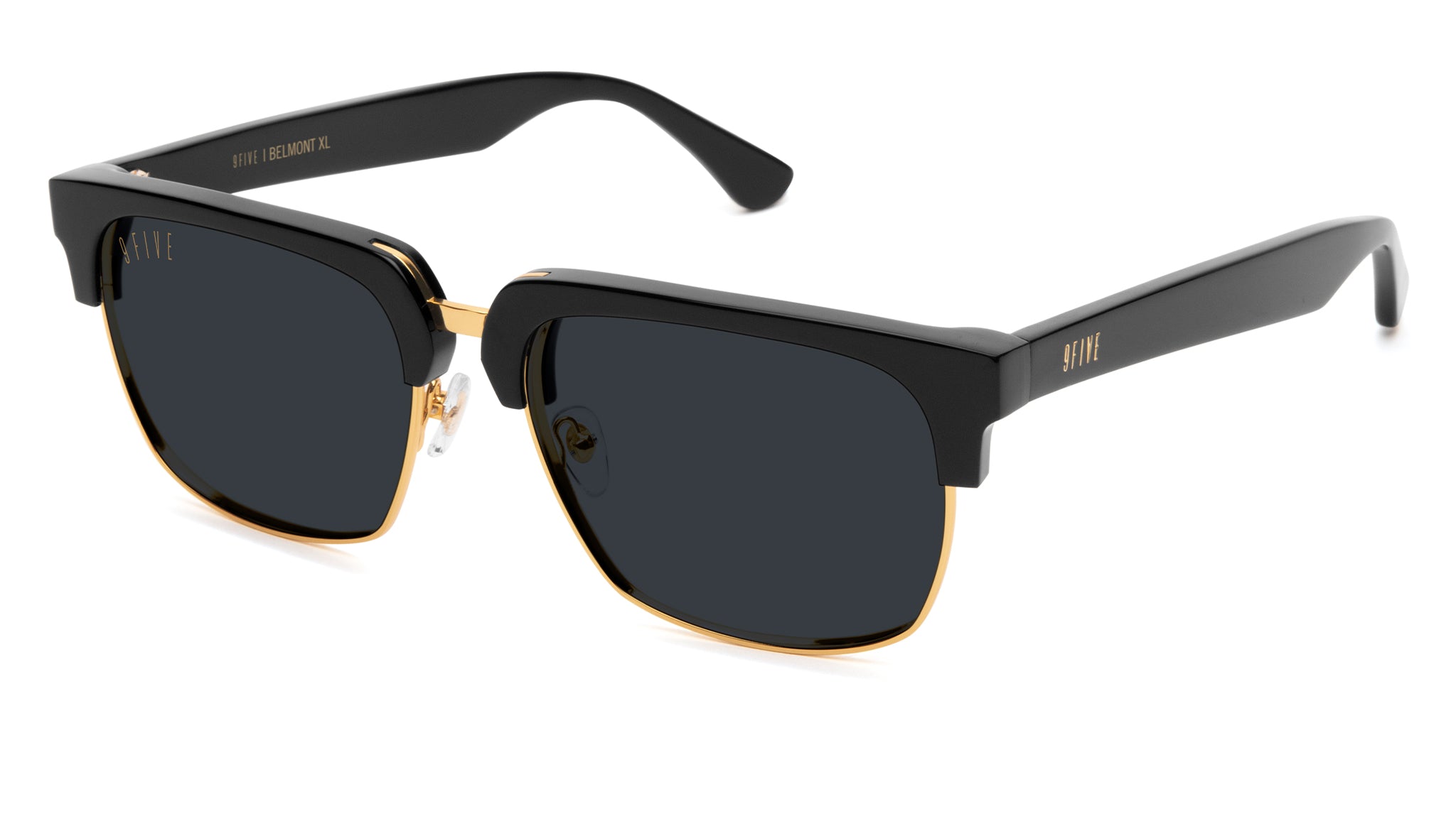 9FIVE Belmont XL Black & 24K Gold Sunglasses