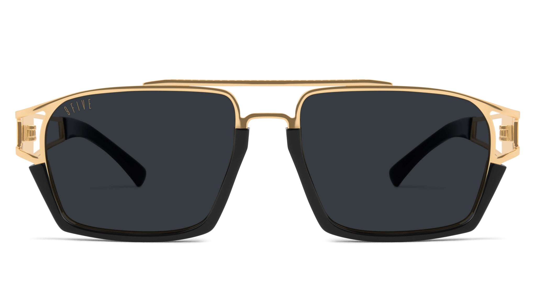 9FIVE Kingpin XL Black & 24K Gold Sunglasses