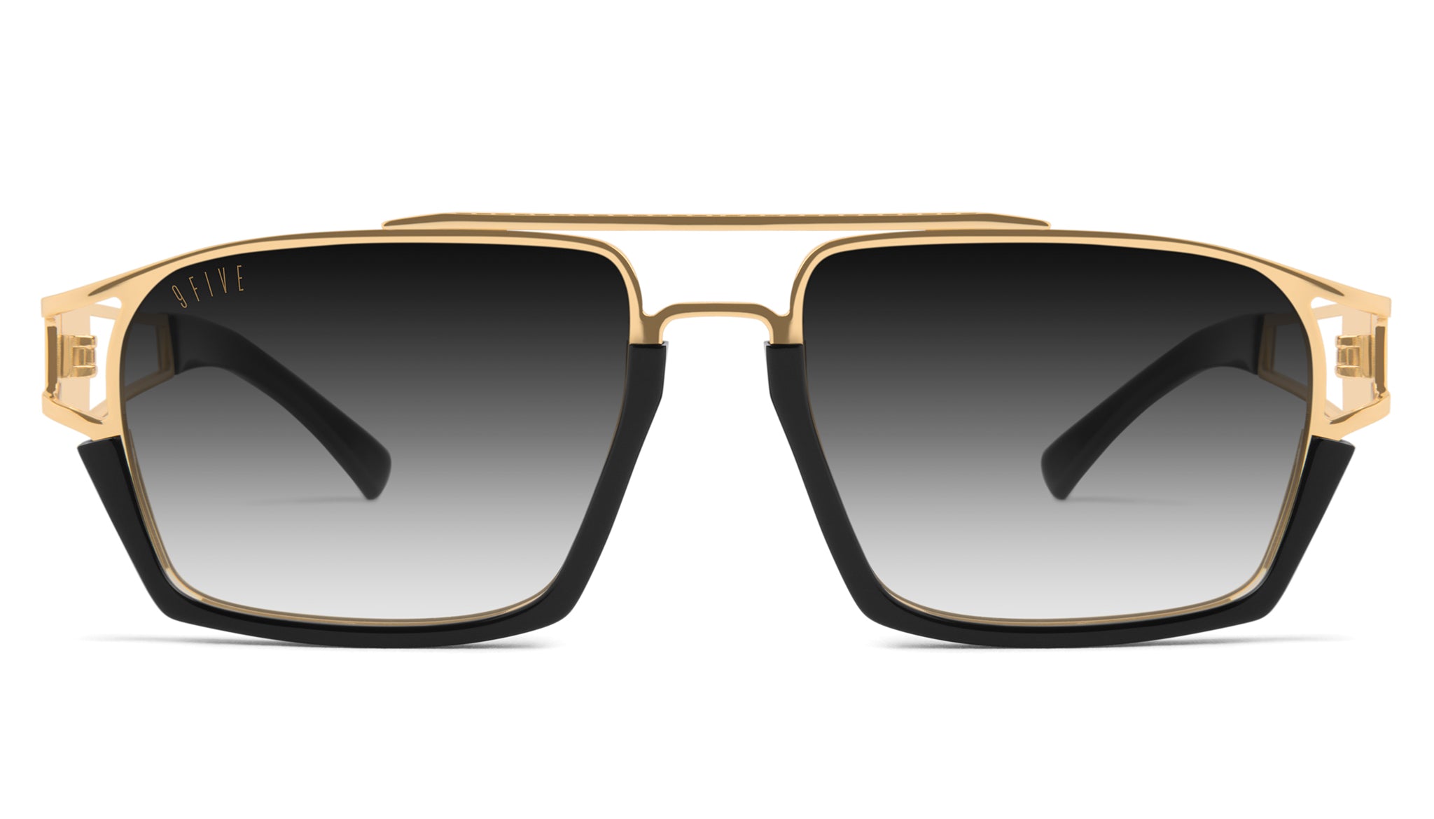 9FIVE Kingpin XL Black & 24K Gold - Gradient Sunglasses