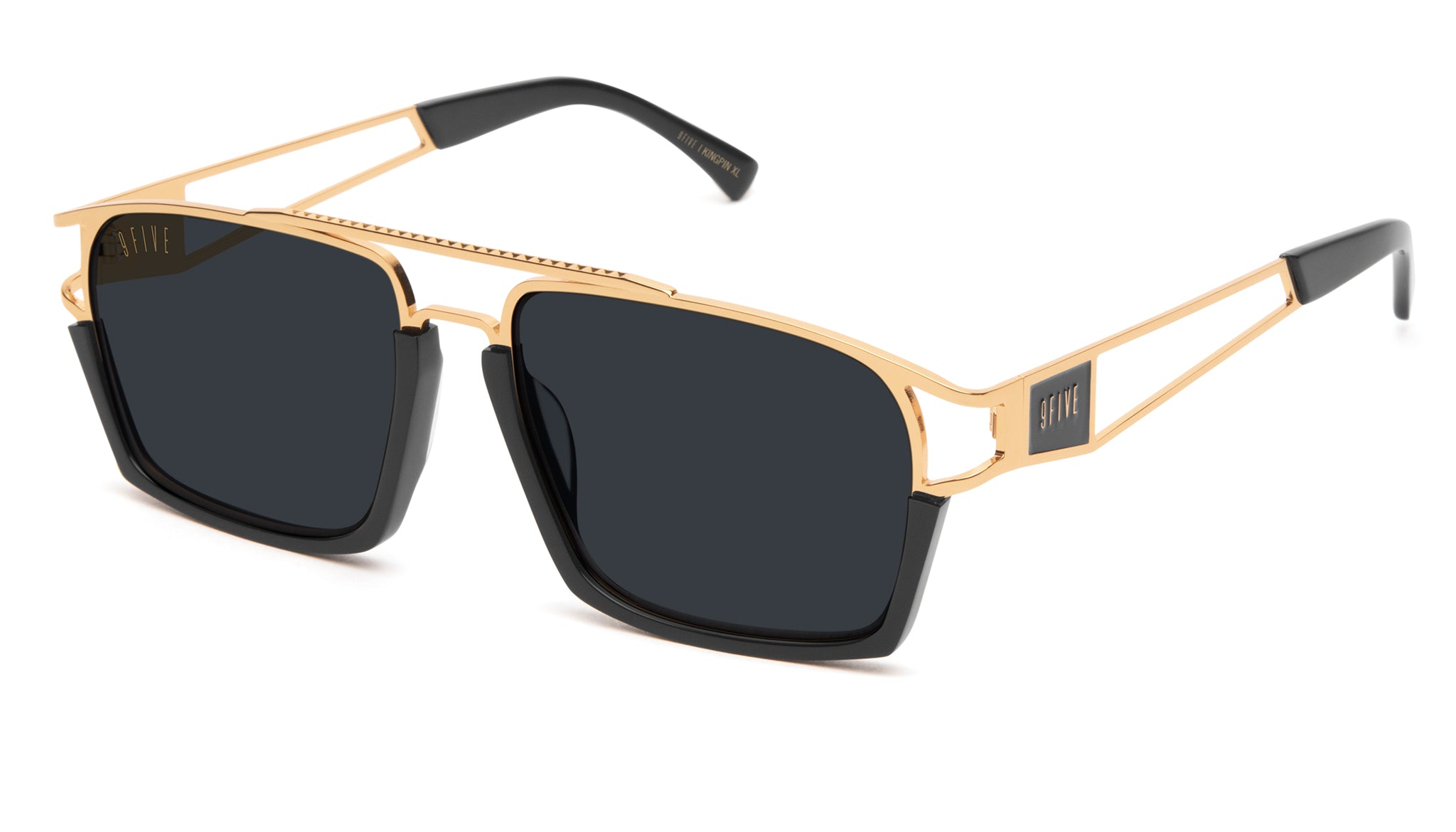 9FIVE Kingpin XL Black & 24K Gold Sunglasses Rx