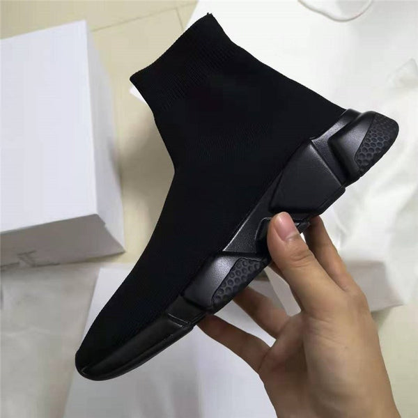 black sock trainer boots