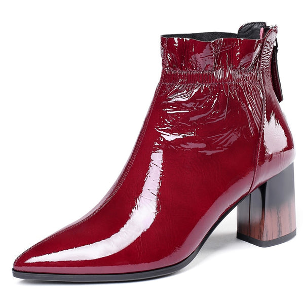 office red ankle boots