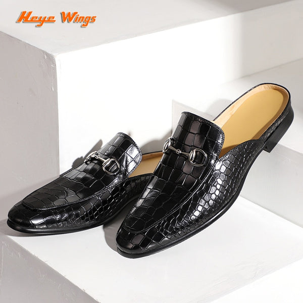 Heye Wings men trend leather mules half 