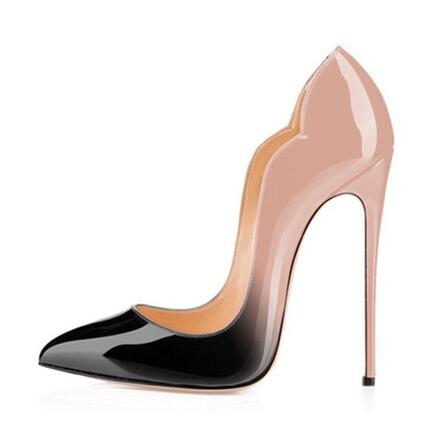 black pointed high heels