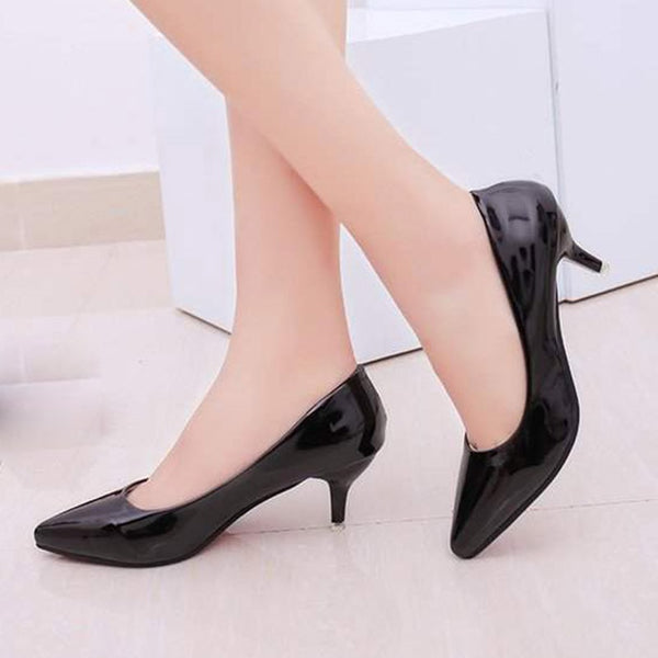 patent leather pumps low heel