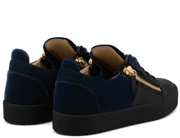 black shoes with gold zipper