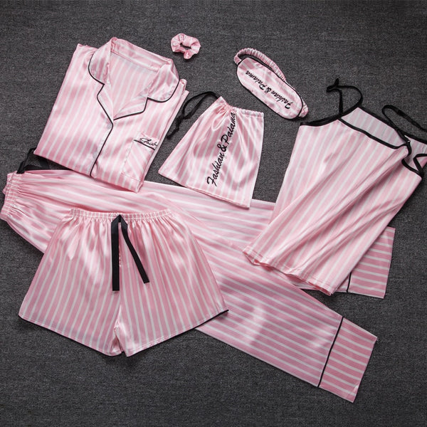 pink silk pajama set