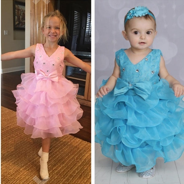 Toddler Little Girls Ruffles Flower Girl Dresses Birthday Prom Dress ...