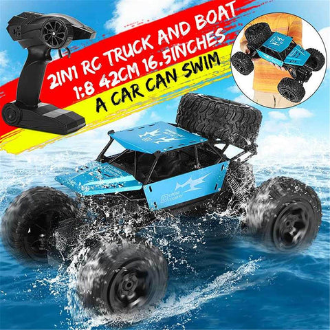 Amphibious RC Car Big 1/8 Water Monster Vehicle 4WD Remote