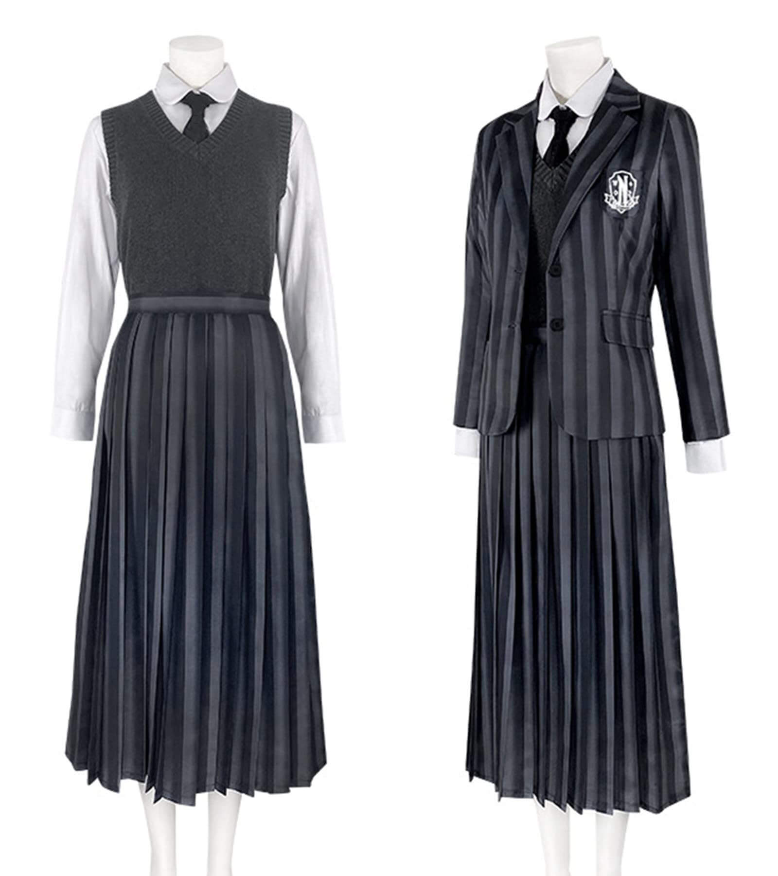 Wednesday Addams School Uniform Nevermore School Dress 5pcs Suit Wedne ...