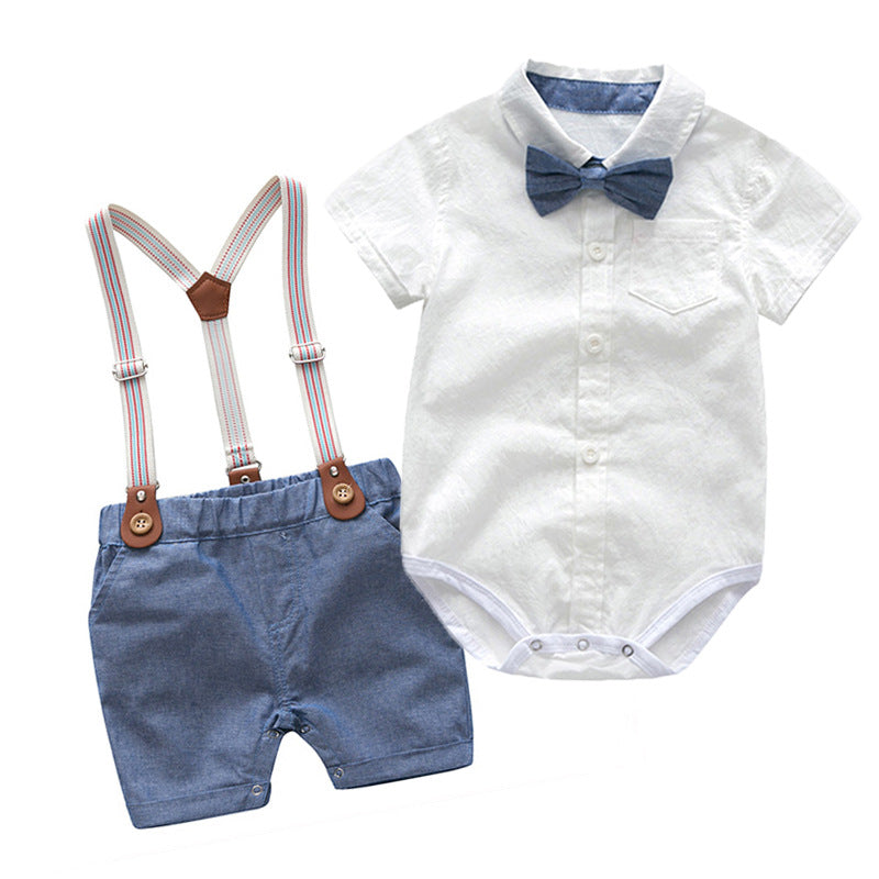 Baby Boys Gentleman Wedding Party Birthday Tops Shorts Outfits 2pcs Sun Baby