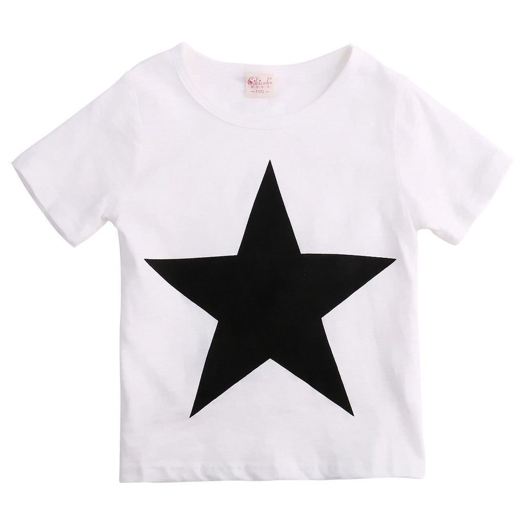 Toddler Kids Boys Star Print Tops T-shirt Outfits 2pcs – Sun Baby
