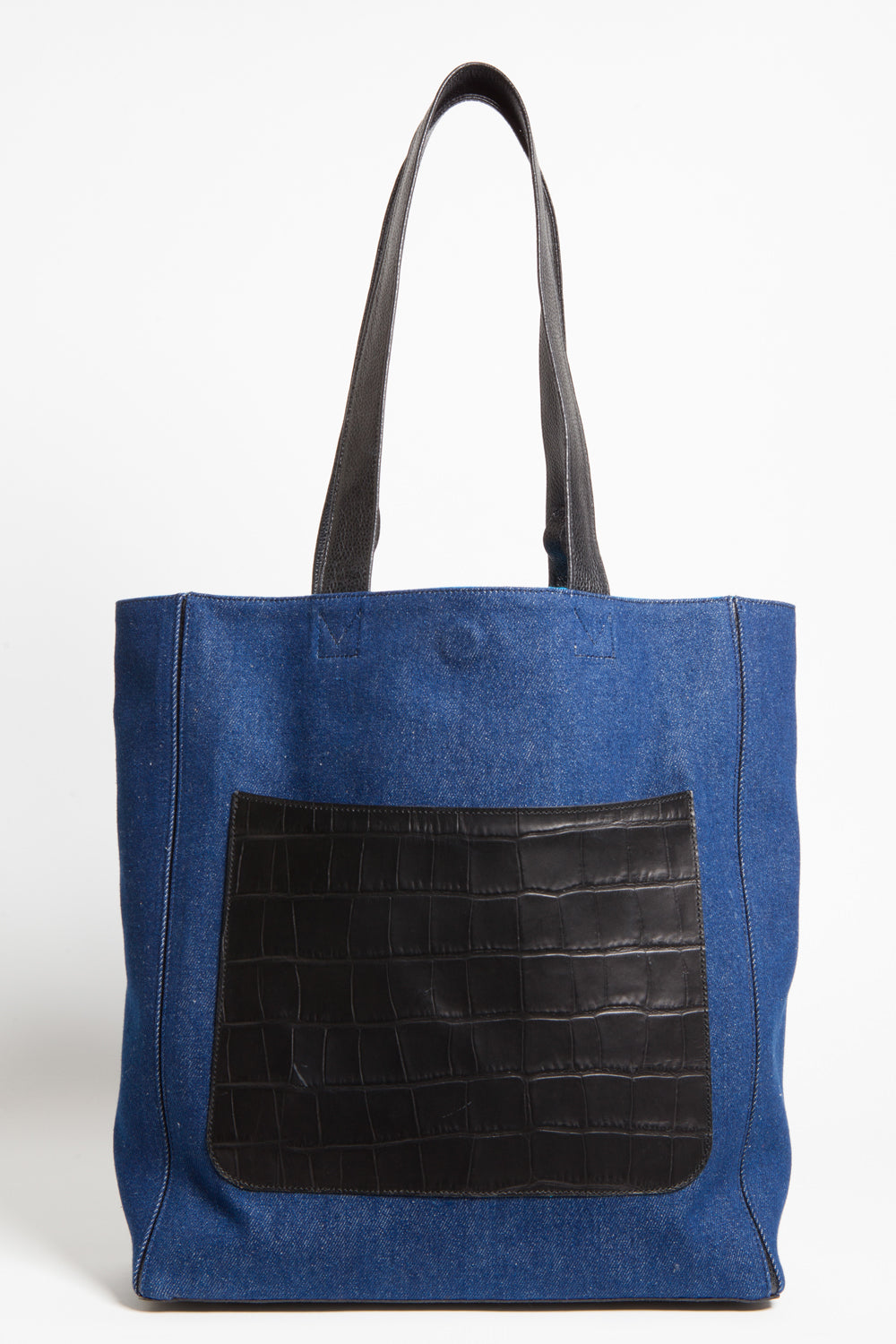 The 'Stuart' Leather Trimmed Denim Tote