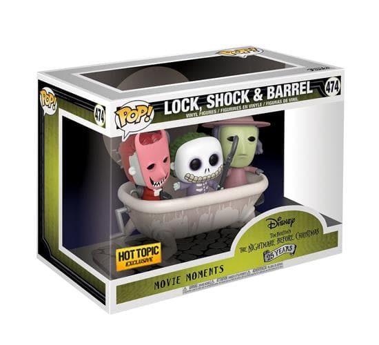 The Nightmare Before Christmas Lock Shock Barrel Bathtub 474 Hot Topic Funko Pop Movie Moments