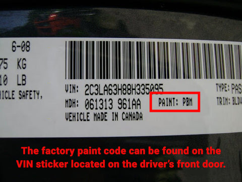 How to find your factory paint code