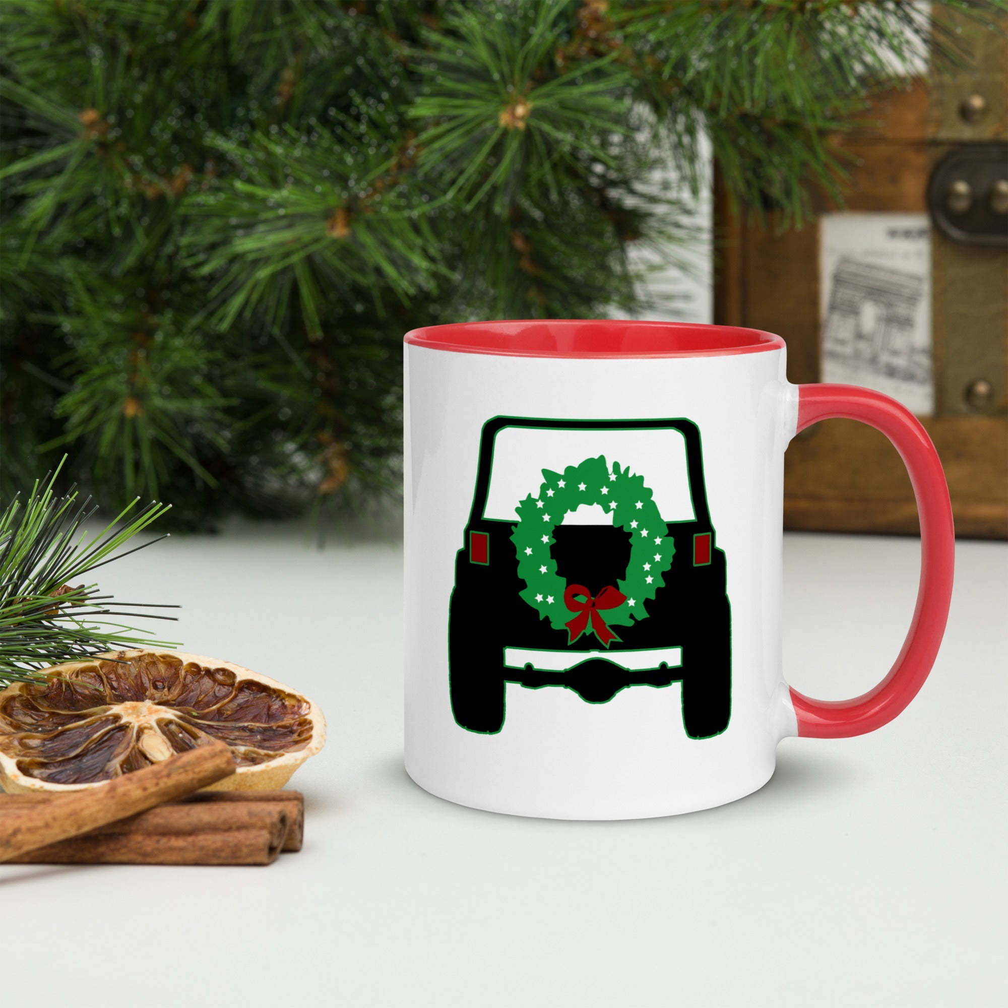 Spare Tire Wreath Christmas Mug | Jeep Mug – 
