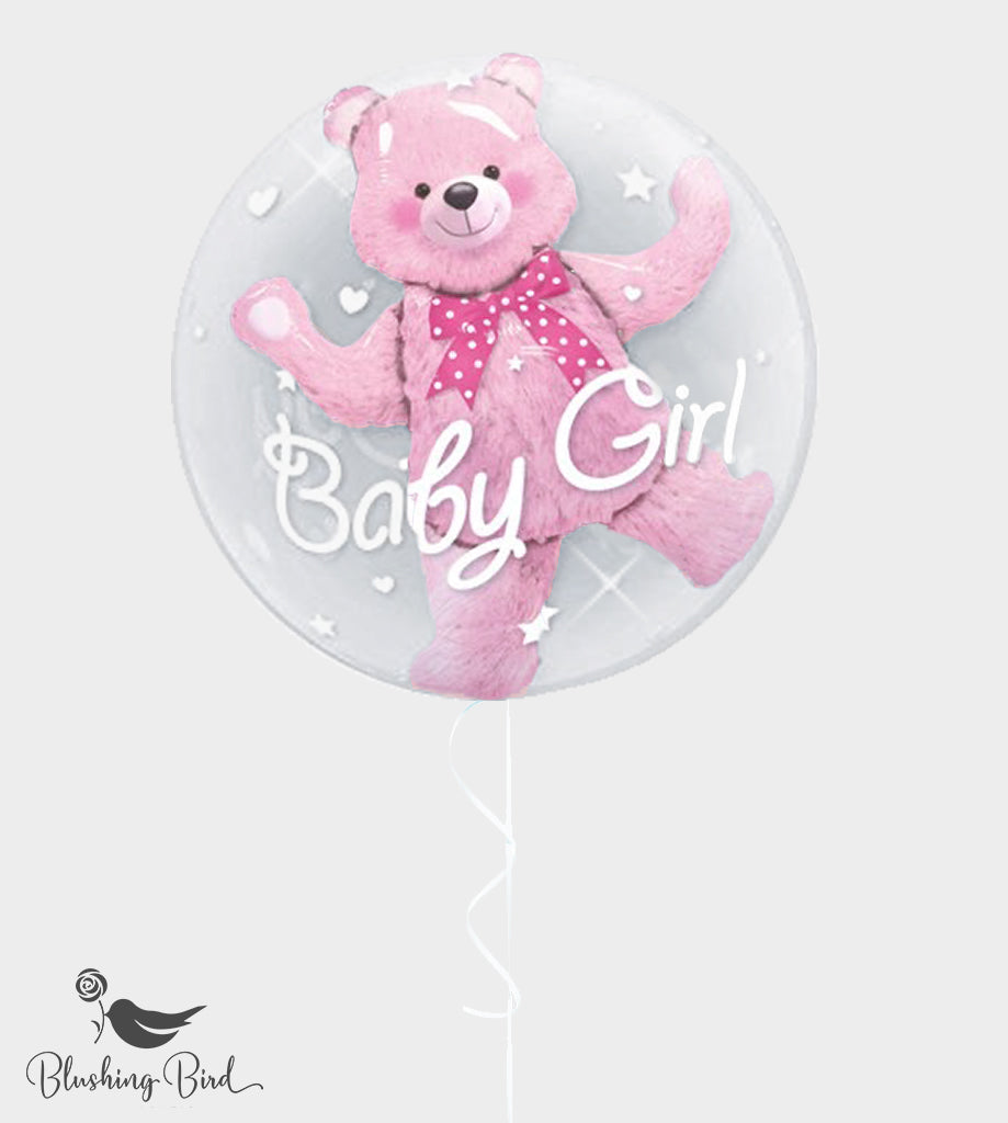new baby balloon with teddy inside