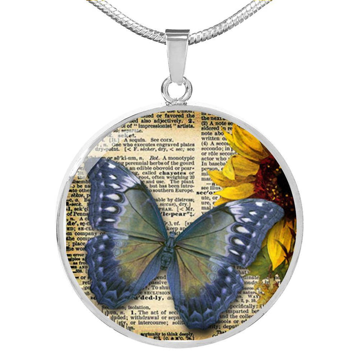 Blue Butterfly Pendant Necklace