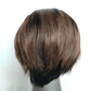 Forawme Pixie Wigs 8 Inch Pixie Human Hair Wigs Ombre 1b/30 Brown Lace Front Wigs Straight Africa American Wigs