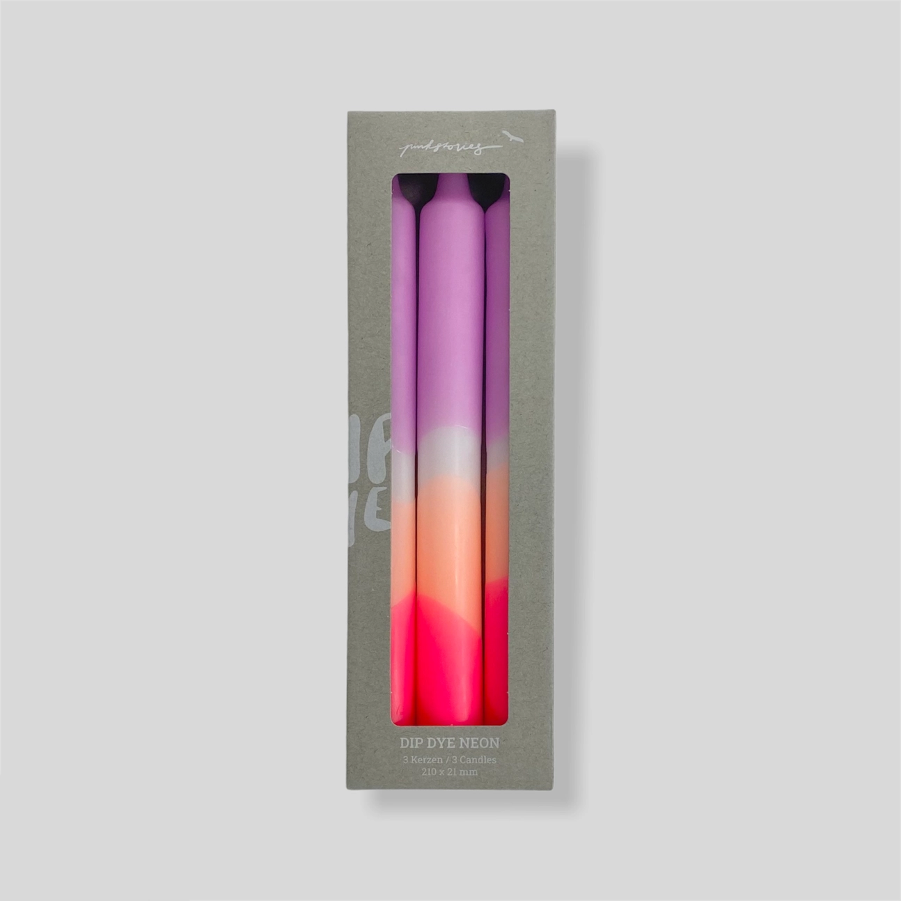 PINK STORIES | Dip Dye Neon Candle | Plum Mousse