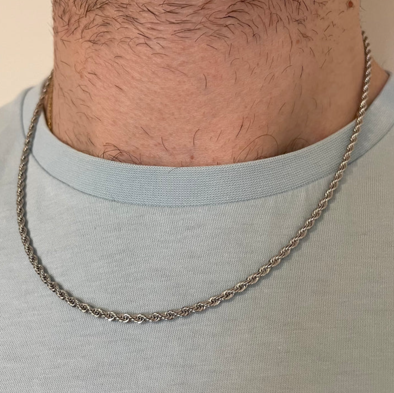 CRYPT | Stainless Steel Rope Chain Necklace | Silver