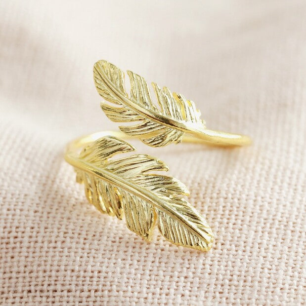 LISA ANGEL | Double Feather Ring | Gold