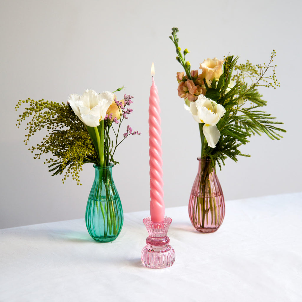 TALKING TABLES | Glass Candle Holder Small | Pink