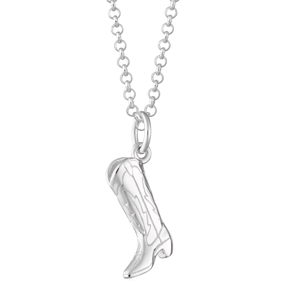 SCREAM PRETTY | Cowboy Boot Necklace | Silver