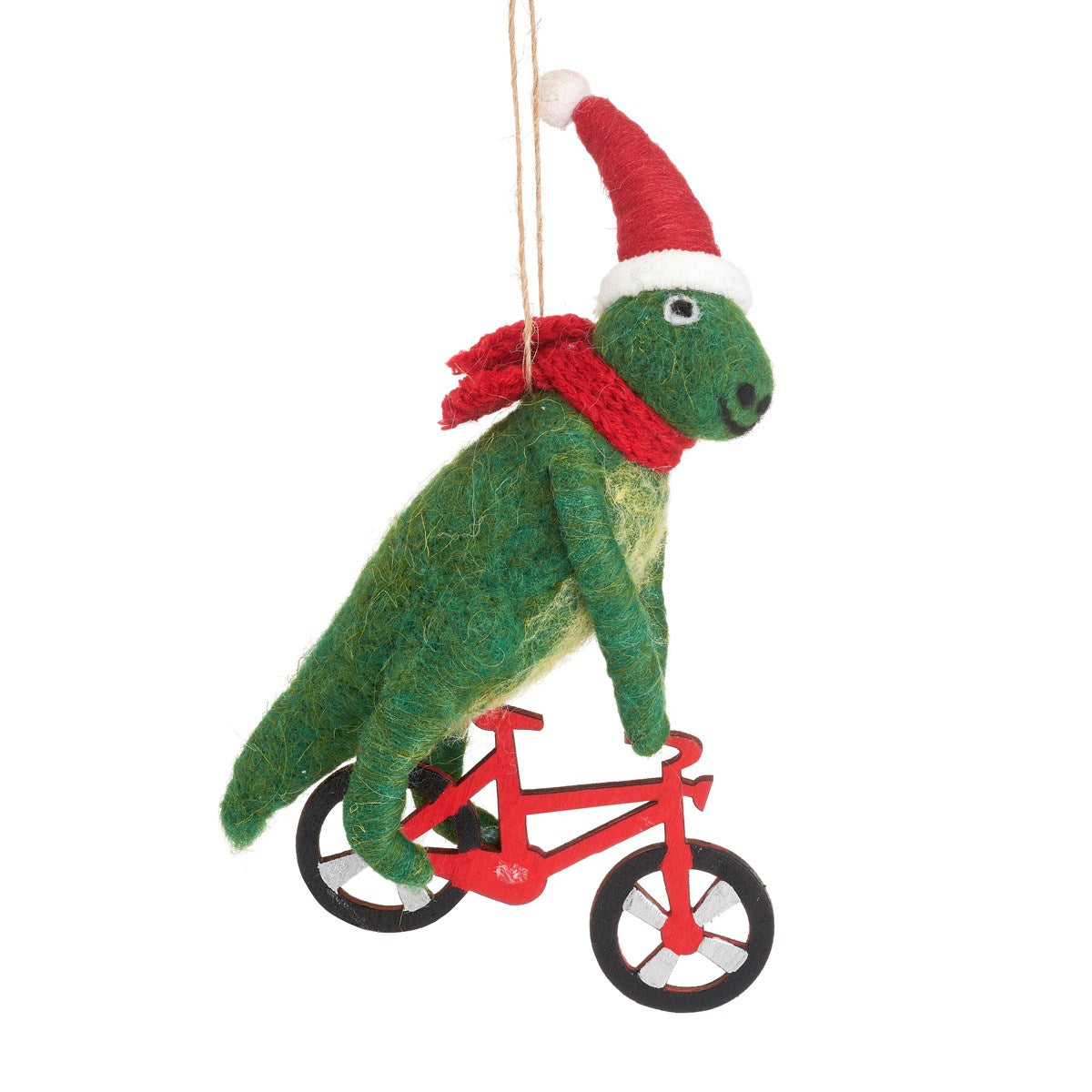 S & B | Felt Hanging Decoration | T-Rex On a Bicycle