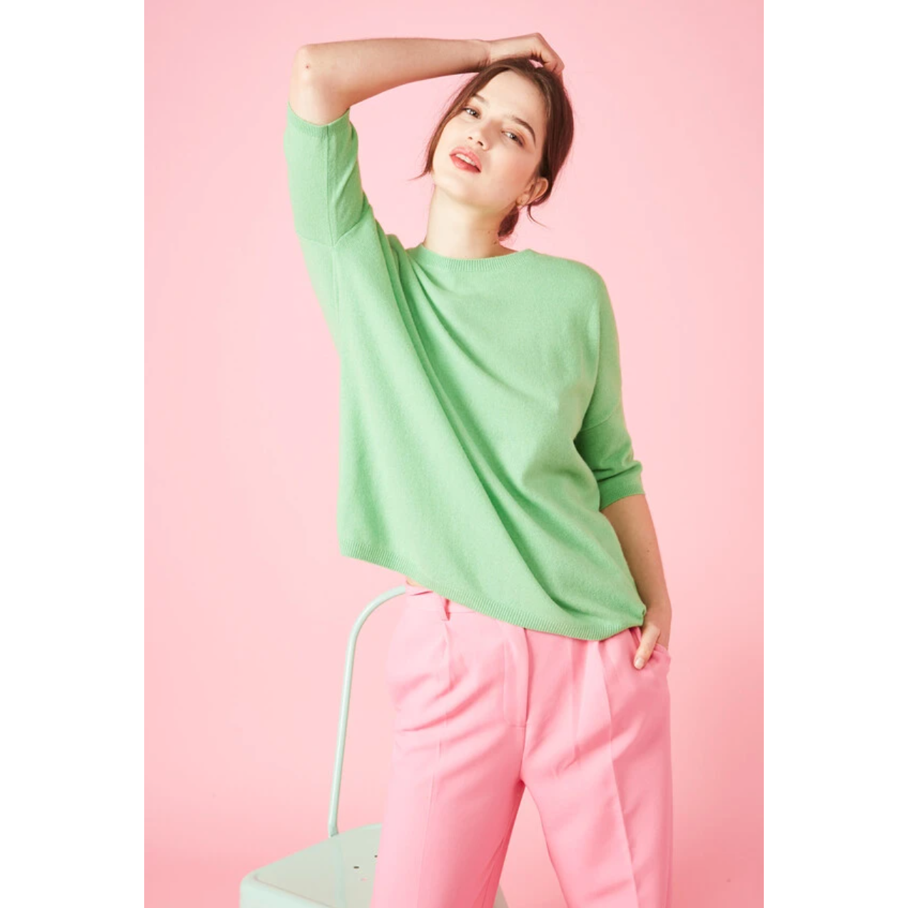 LES TRICOTS DE LEA | Melectra Cashmere Jumper | Neon Green