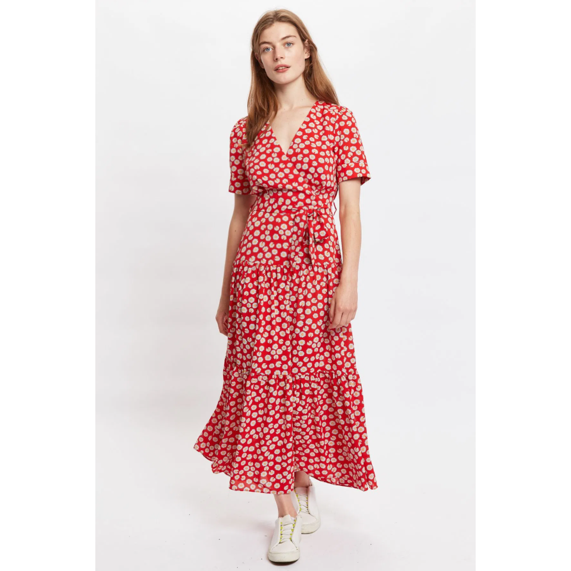 LOUCHE | Emin Daisy Dancer Midi Dress | Red