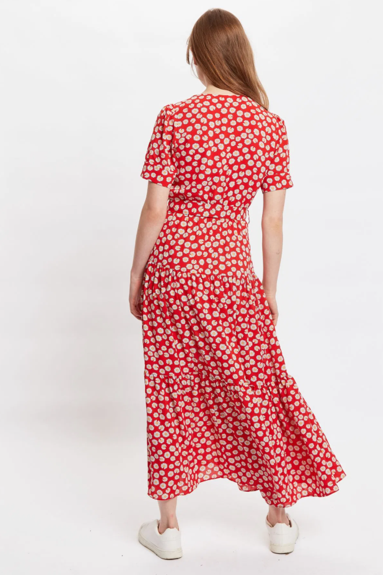 LOUCHE | Emin Daisy Dancer Midi Dress | Red