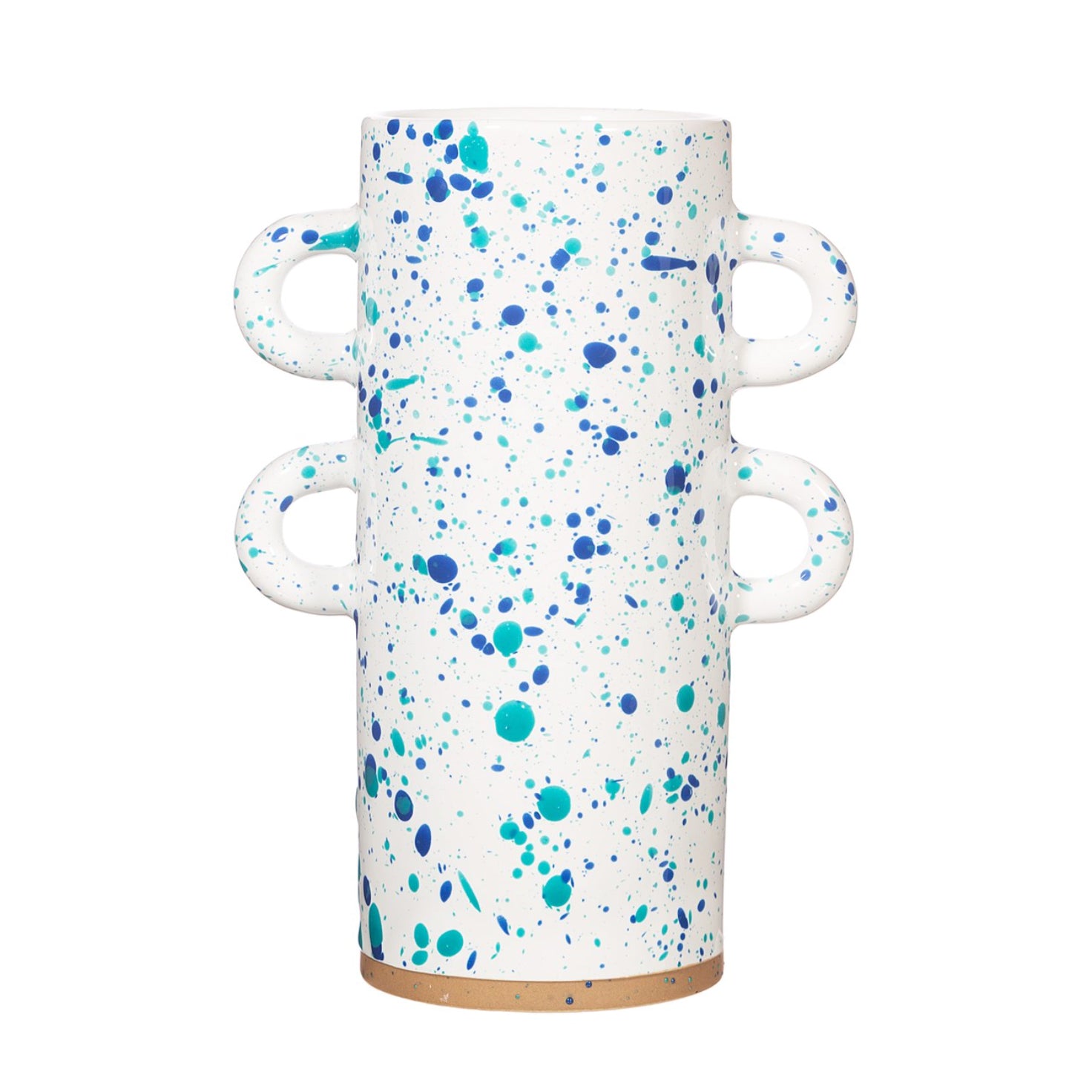 S & B | Splatterware Large Vase | Turquoise and Blue