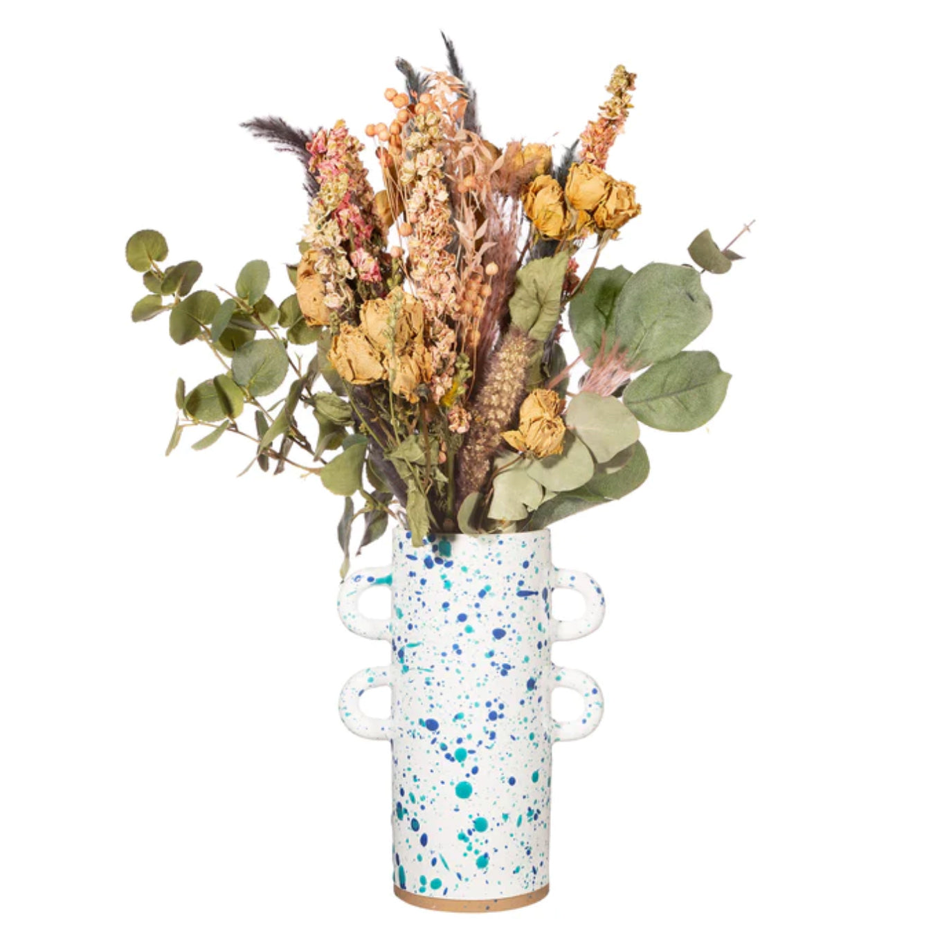 S & B | Splatterware Large Vase | Turquoise and Blue