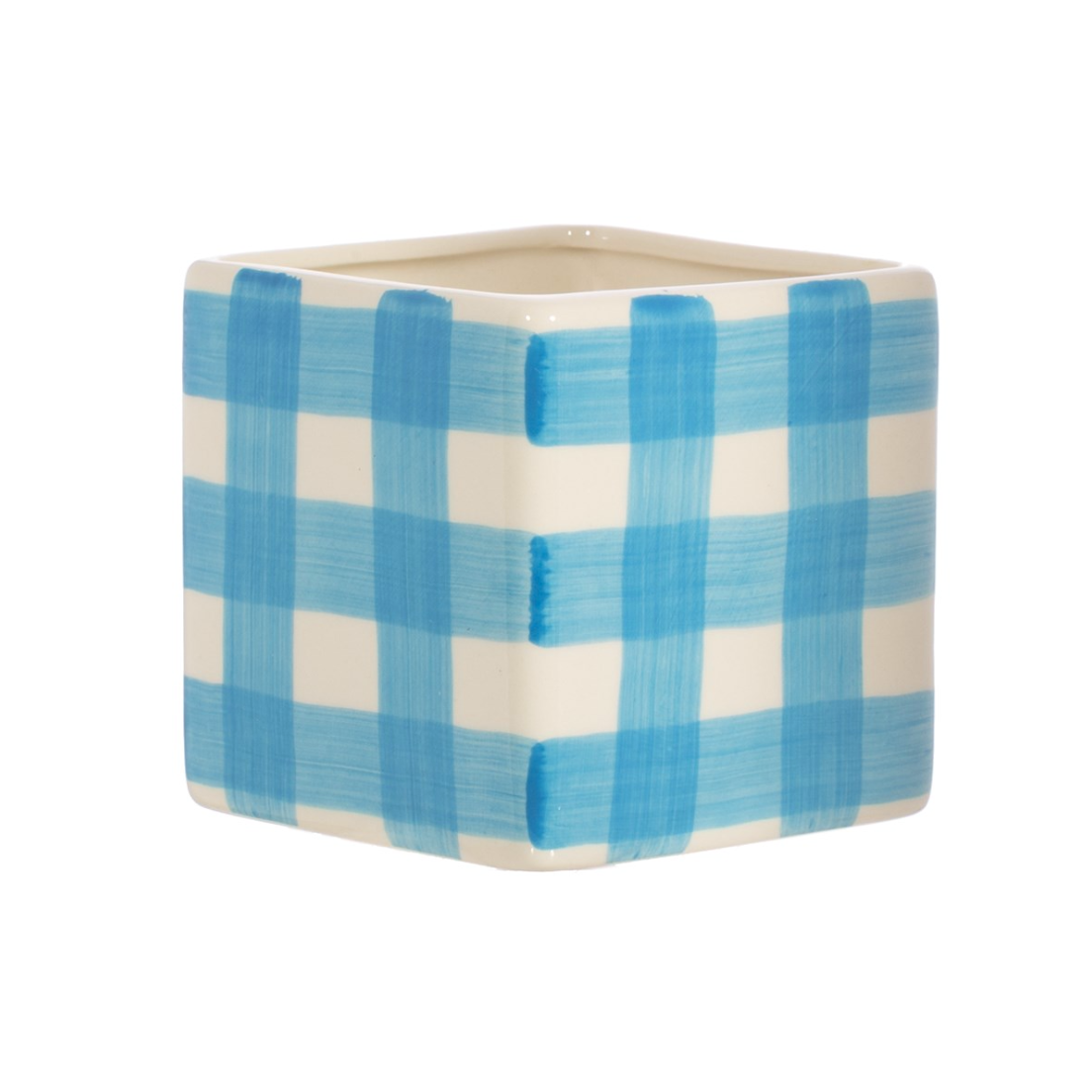 S & B | Gingham Planter | Blue