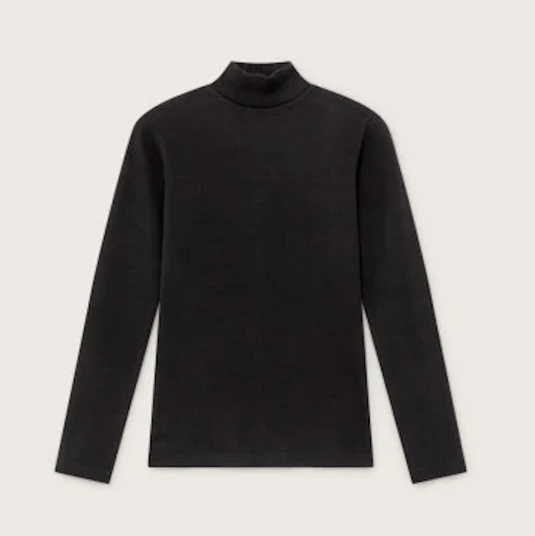 THINKING MU | Aine Rib Long Sleeved Top | Black