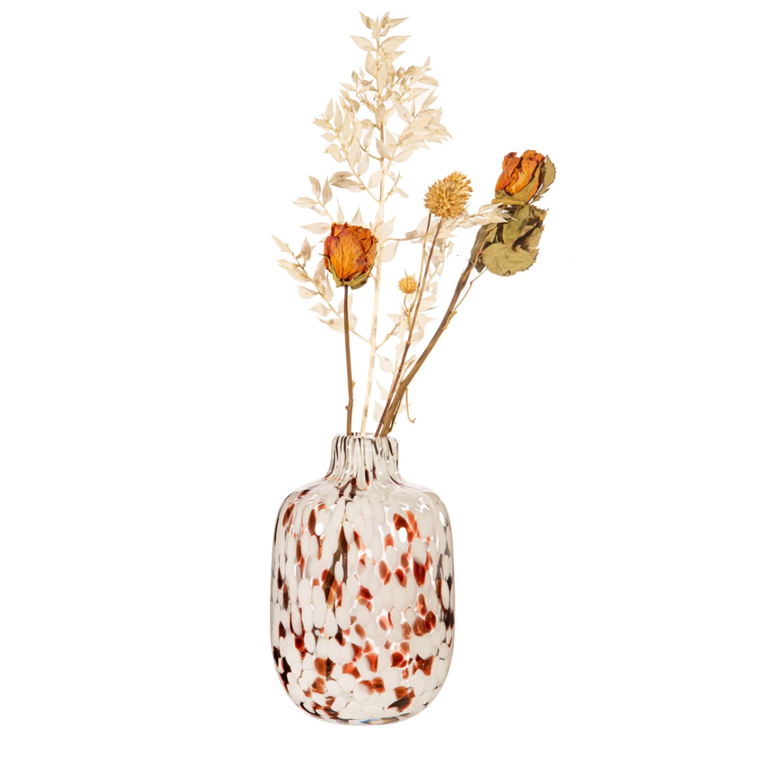 S & B | Small Speckled Glass Vase | Brown