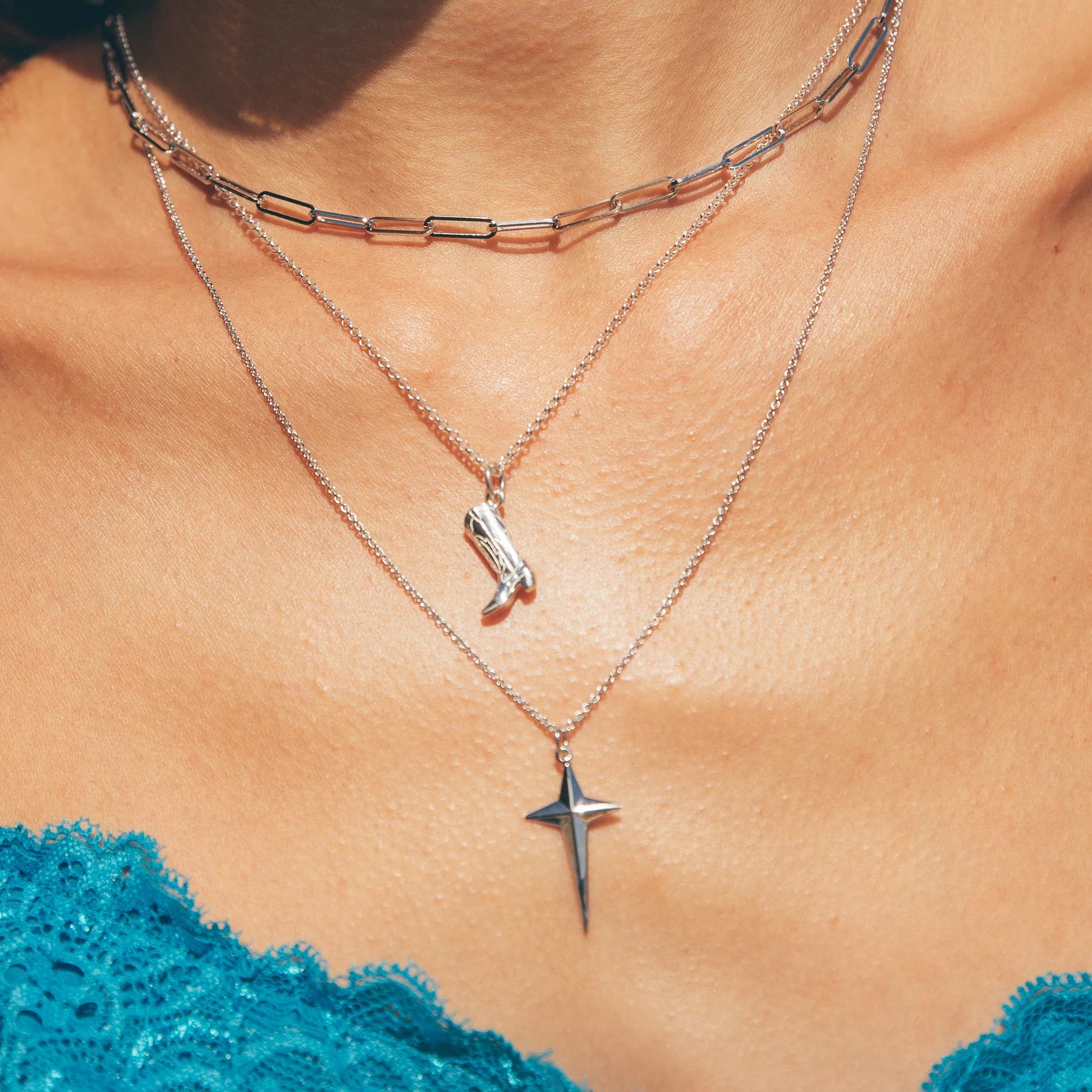 SCREAM PRETTY | Cowboy Boot Necklace | Silver