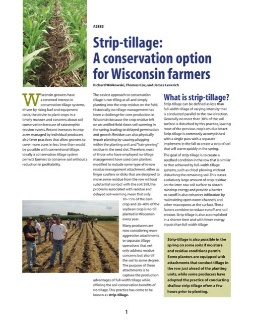 Strip-Tillage: A Conservation Option for Wisconsin Farmers