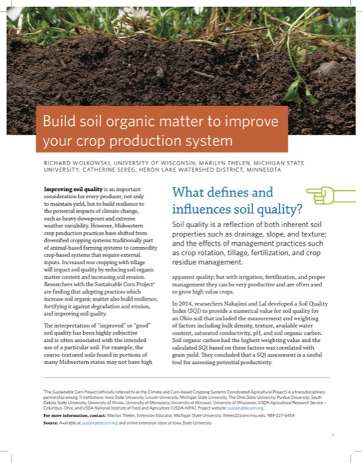 Build Soil Organic Matter to Improve Your Crop Production System — The ...